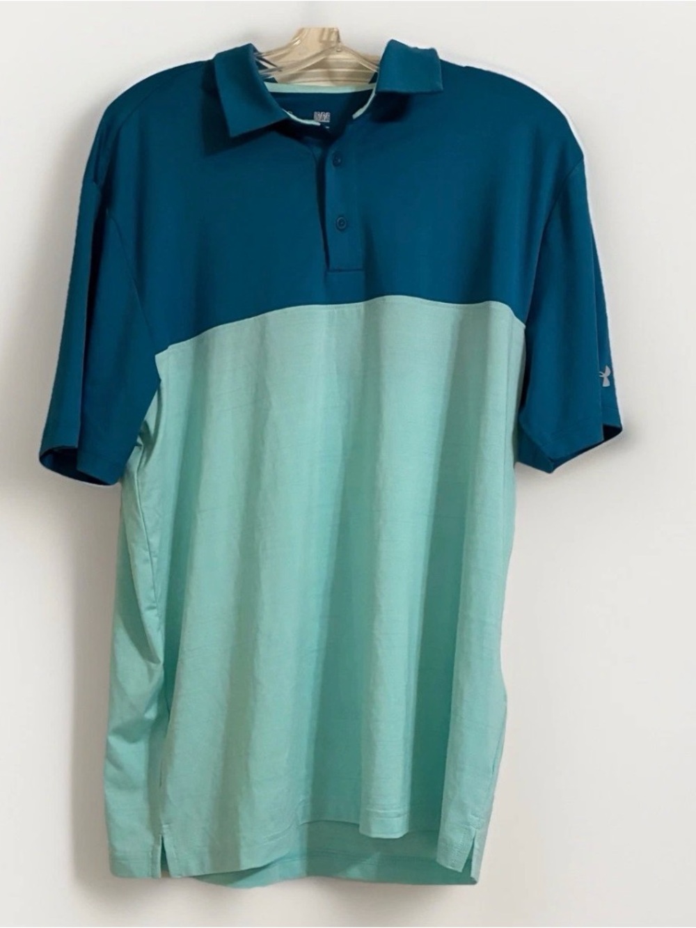 Under Armour Men’s Two-Tone Teal and Aqua Polo